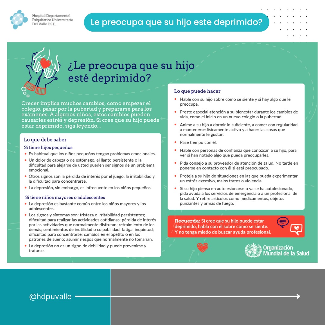 Material informativo del Hospital Departamental Psiquiátrico Universitario del Valle